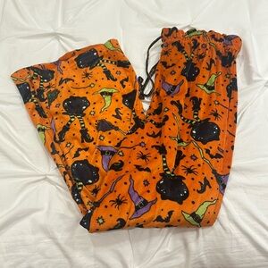 Orange Halloween pajama pants- XL
